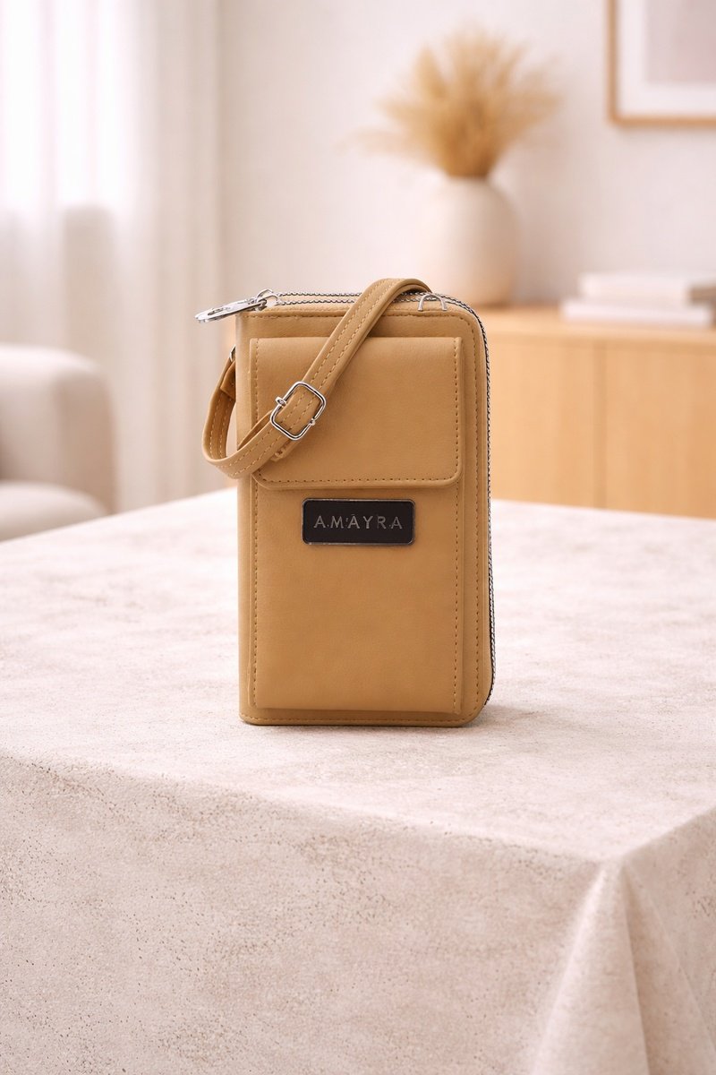 Bandolera Porta Celular Franchesca Camel