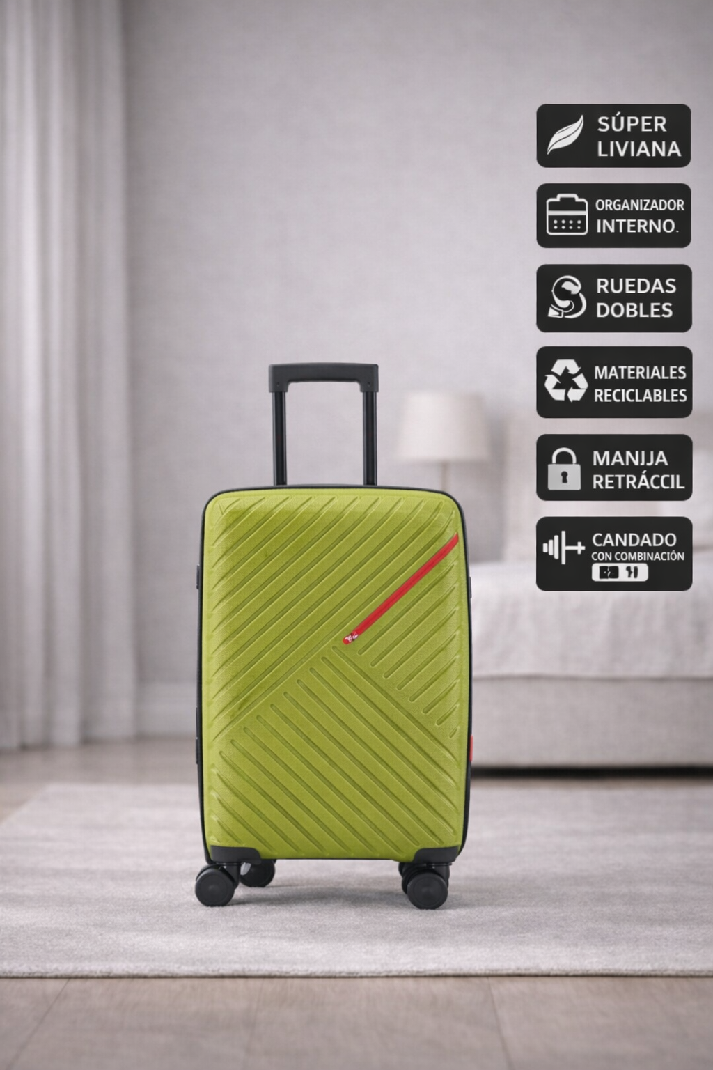 Set Valijas verde oliva